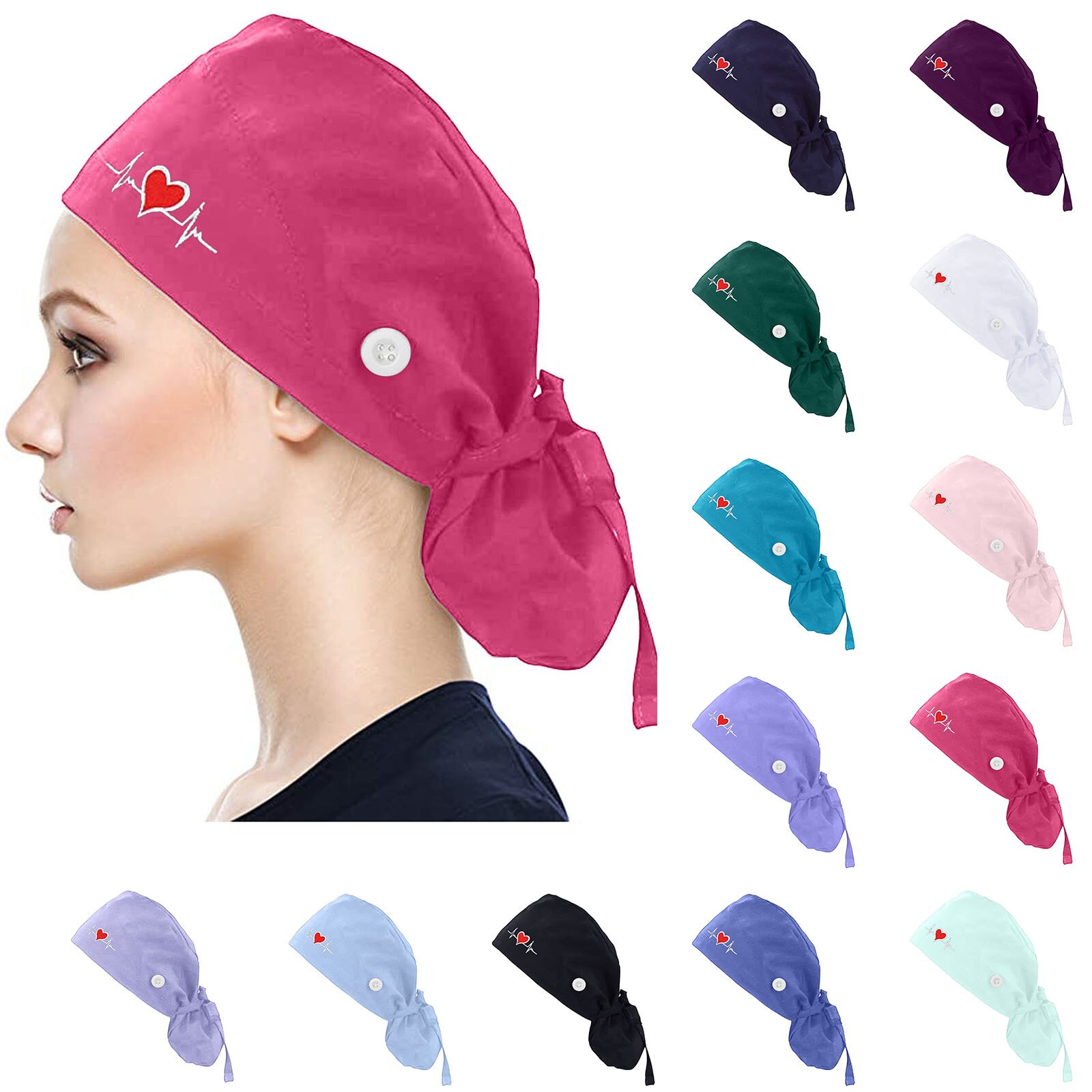 Chapeaux pour femmes et hommes, casquette de gommage à la avec boutons, chapeau imprimé Bouffant avec bandeau pour femmes et hommes