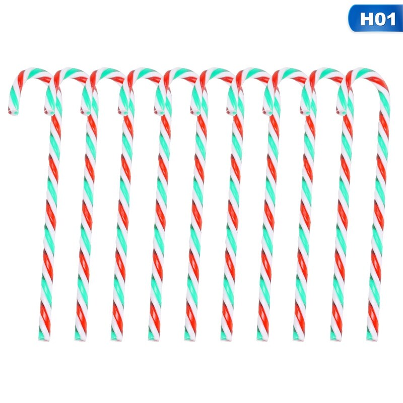 10 Stks/pak Voor Nieuwjaar Xmas Party Kids Xmas Opknoping Riet Kerstboom Ornamenten Crutch Hanger Decor: H01