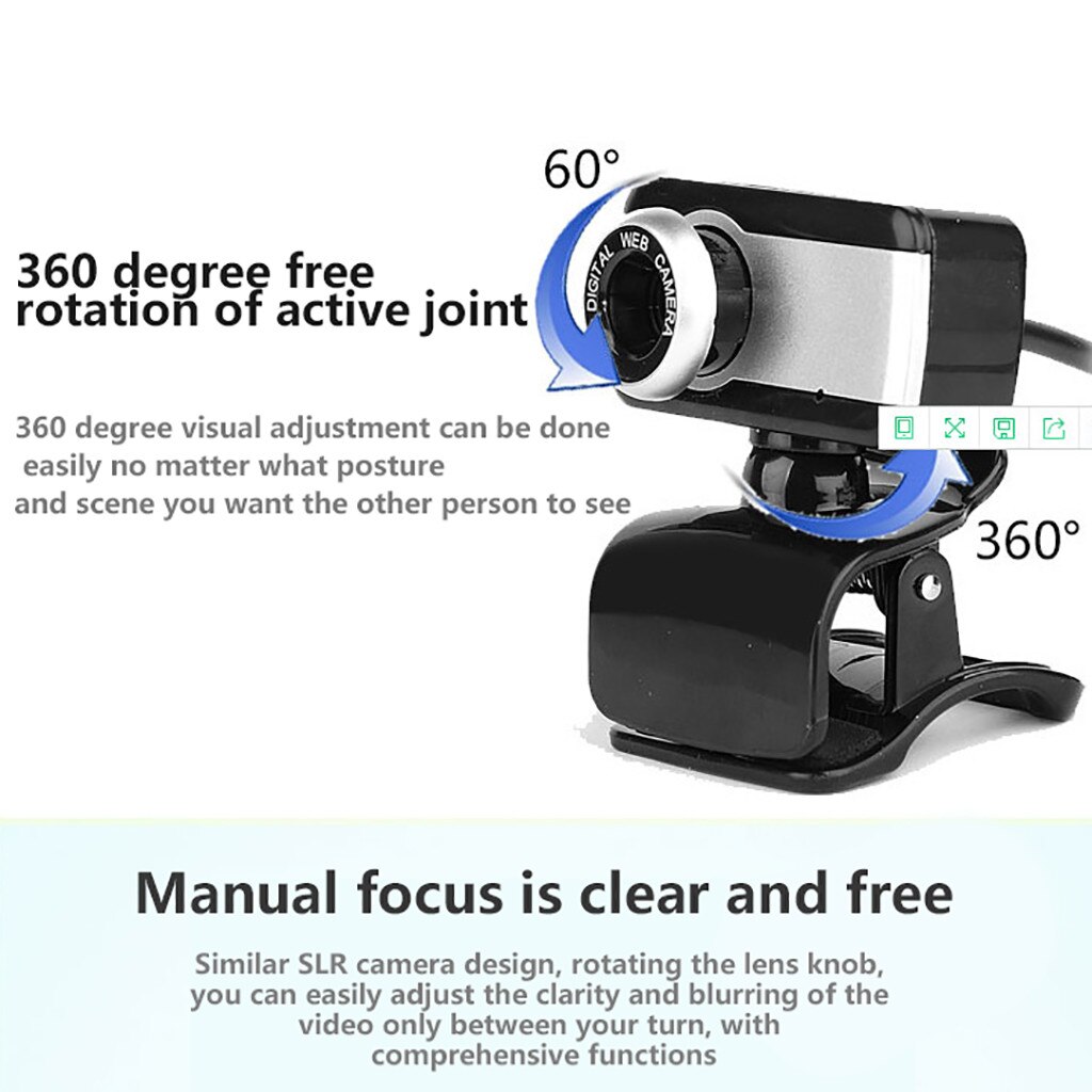 Usb 2.0 Hd Webcam Camera Met Microfoon 360 ° Roterende Hd Computer Camera Voor Thuis Voor Pc Computer En laptop Ma3