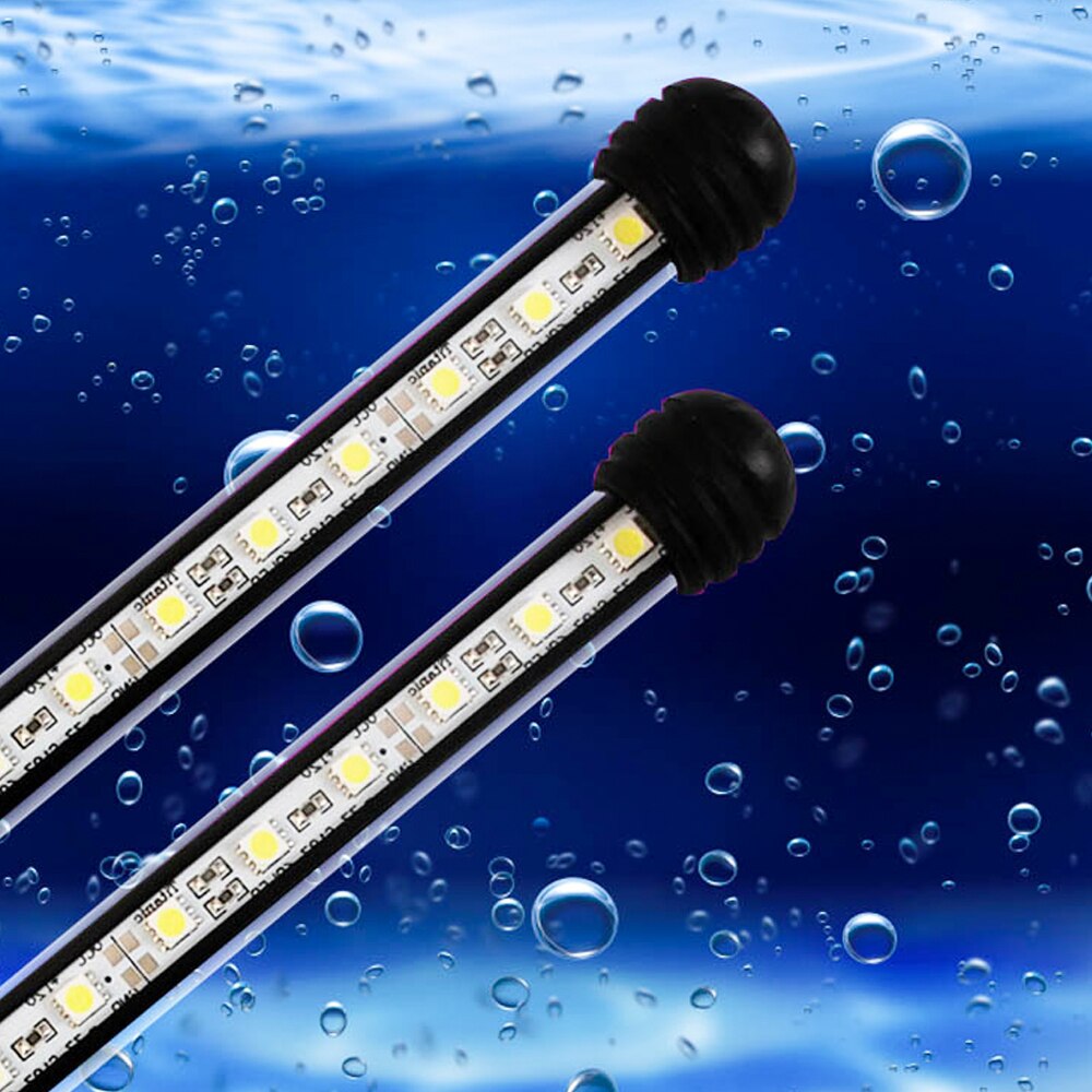 Waterproof LED Aquarium Lights Fish Tank Light Bar Blue/White 19CM Submersible Underwater Clip Lamp Aquatic Decor RGB light