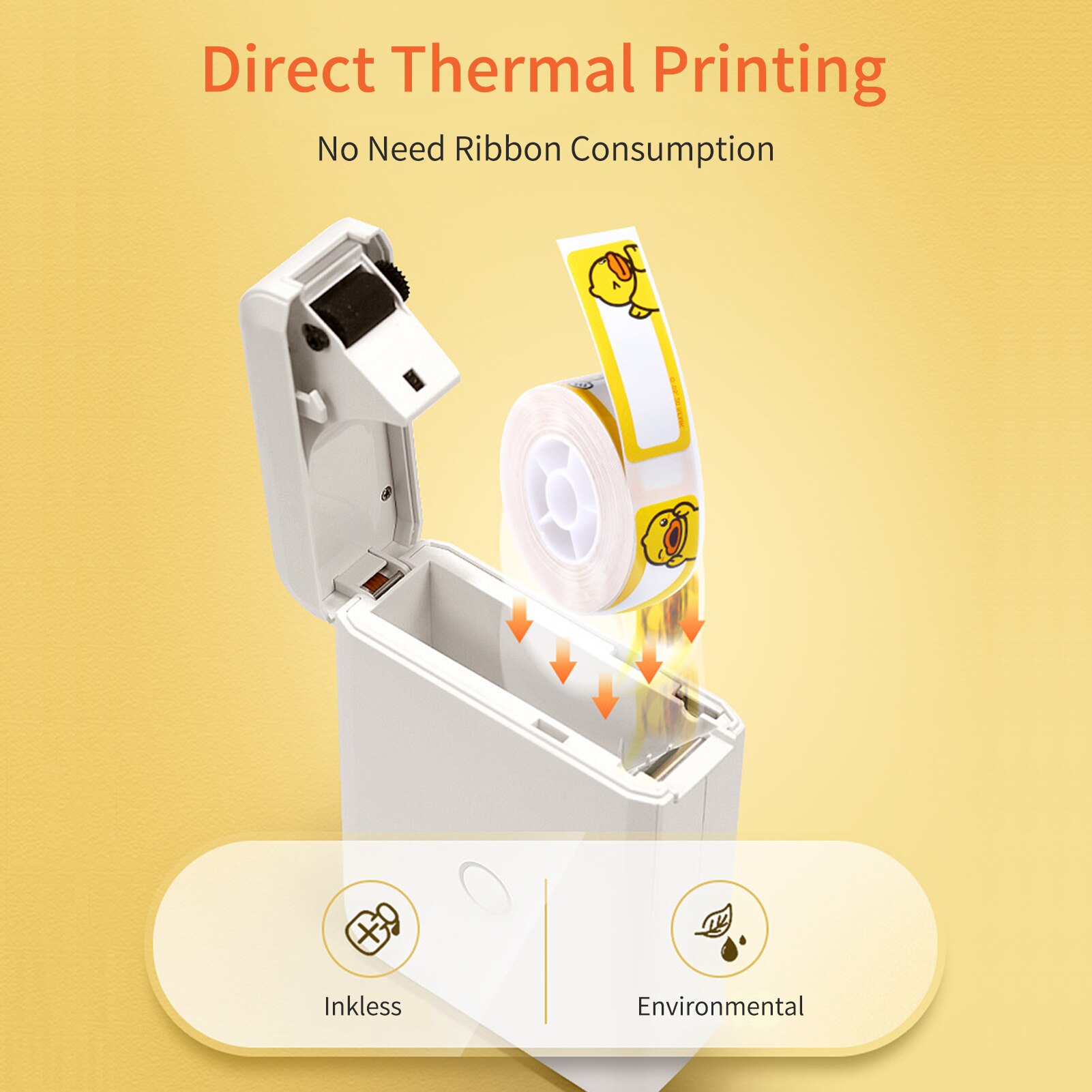 D110 Mini Draagbare Thermische Label Printer Papier Roll Hangul Bluetooth Label Printer Sticker Pocket Barcode Printer