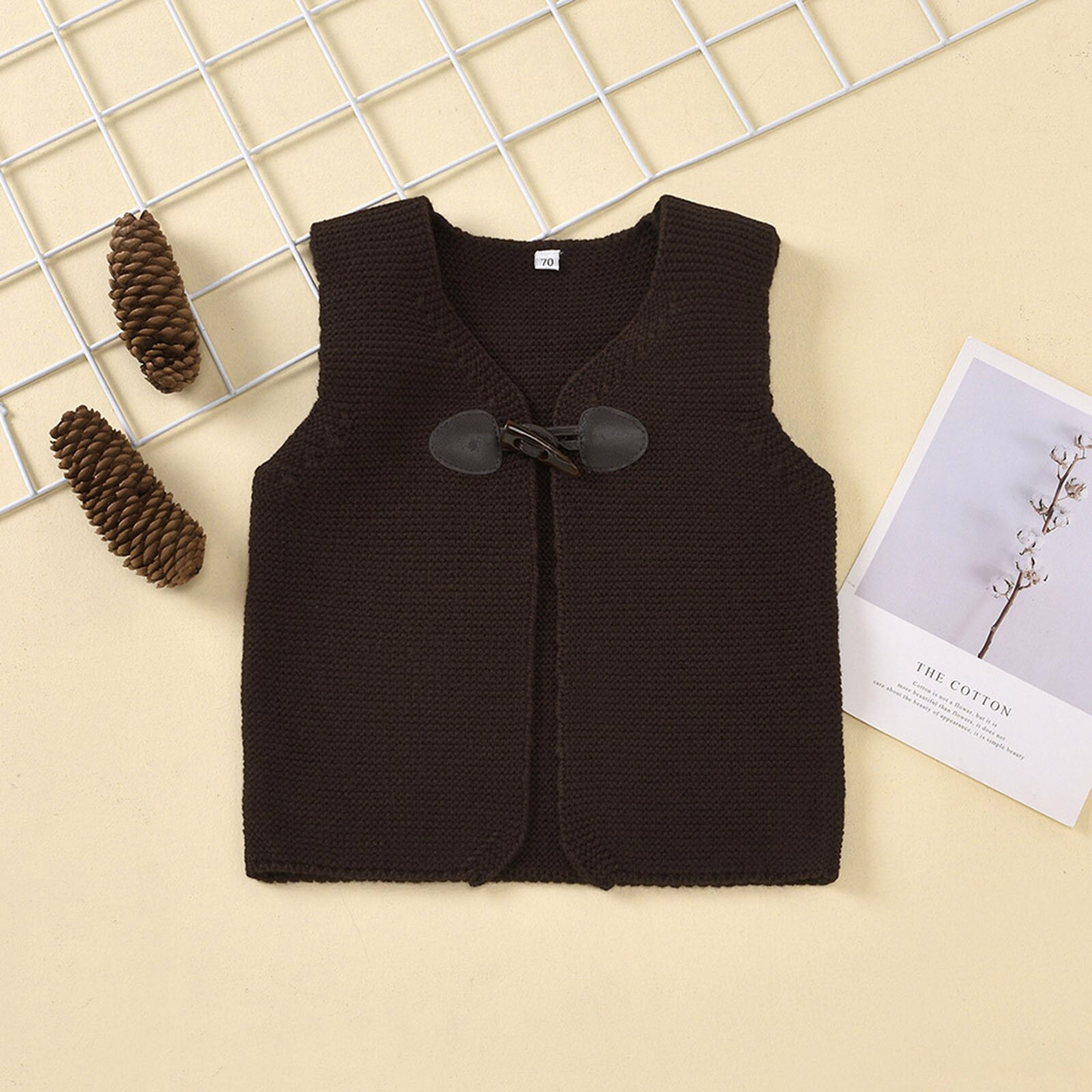 Toddler Infant Kids Boys Girls Solid Colors Warm Button Knitted Sweater Vest Coat Outwear Gentleman Clothes Waistcoat#p4