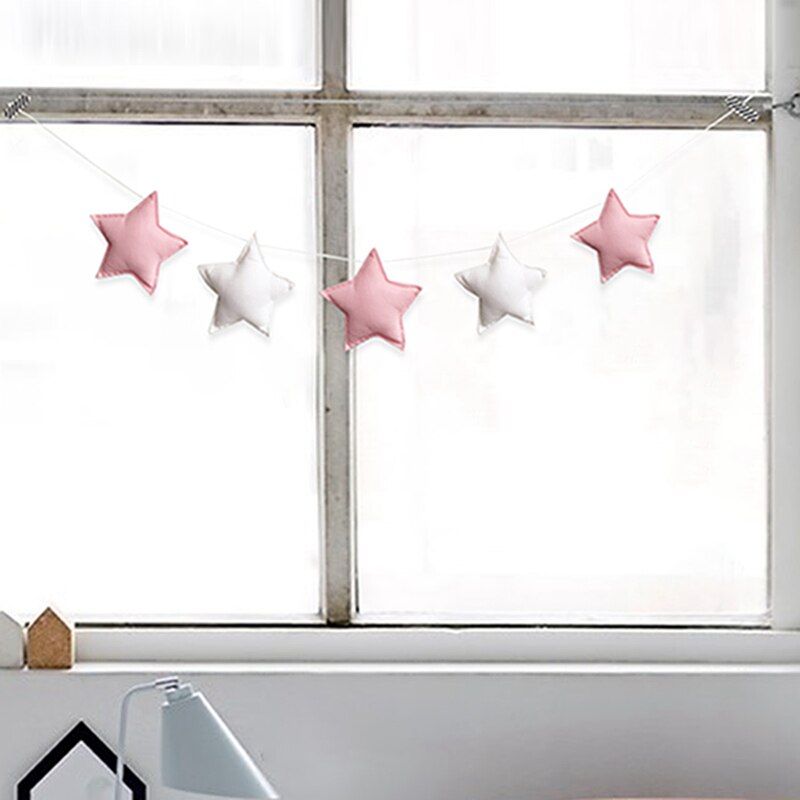 Décoration nordique pour chambre de bébé, décoration murale suspendue, tente, lit, étoile, guirlande, bannière de fête, fête prénatale, accessoires Photo: S5