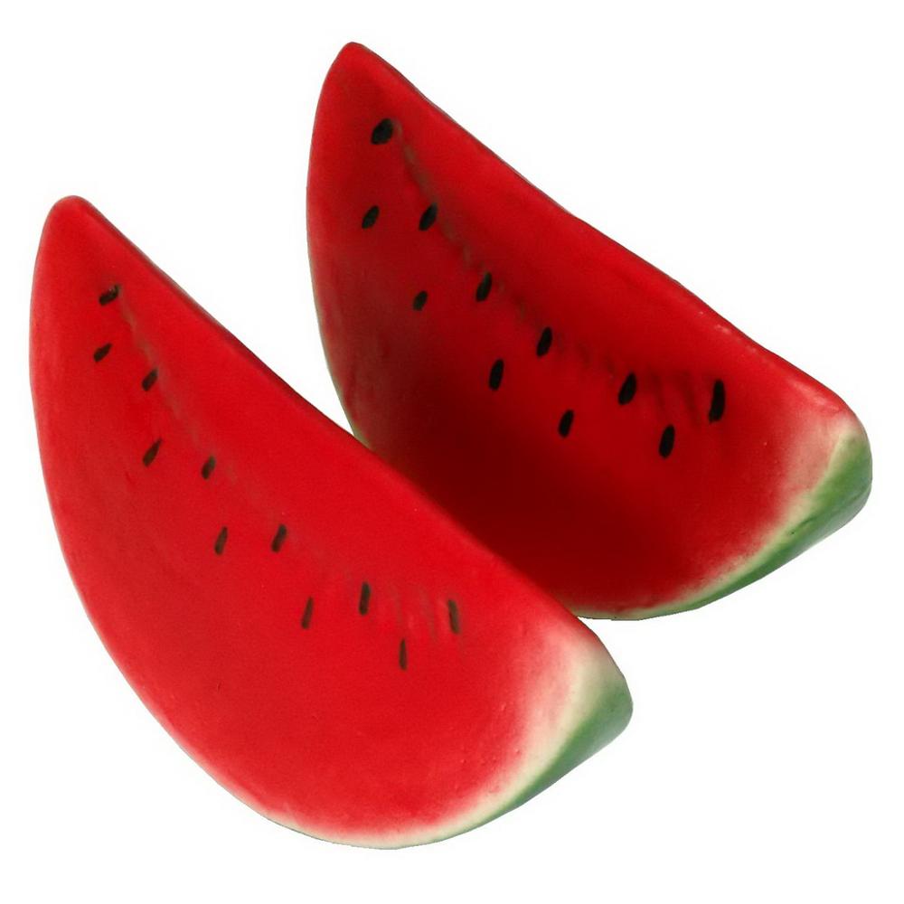 Gresorth 2 stuks Kunstmatige Levensechte Simulatie Watermeloen Slice Nep Fruit Speelgoed voor Thuis House Party Keuken Decoratie