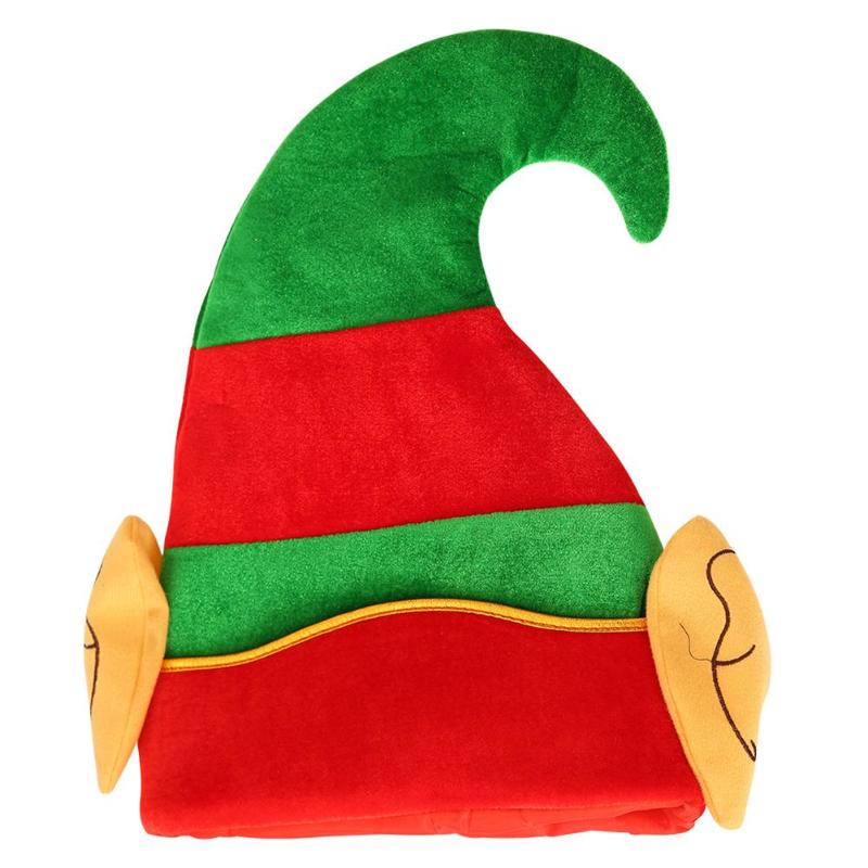 Orejas de elfo de Navidad dibujos animados creativos rojo verde rayas sombrero Festival Año Decoración Accesorios: B