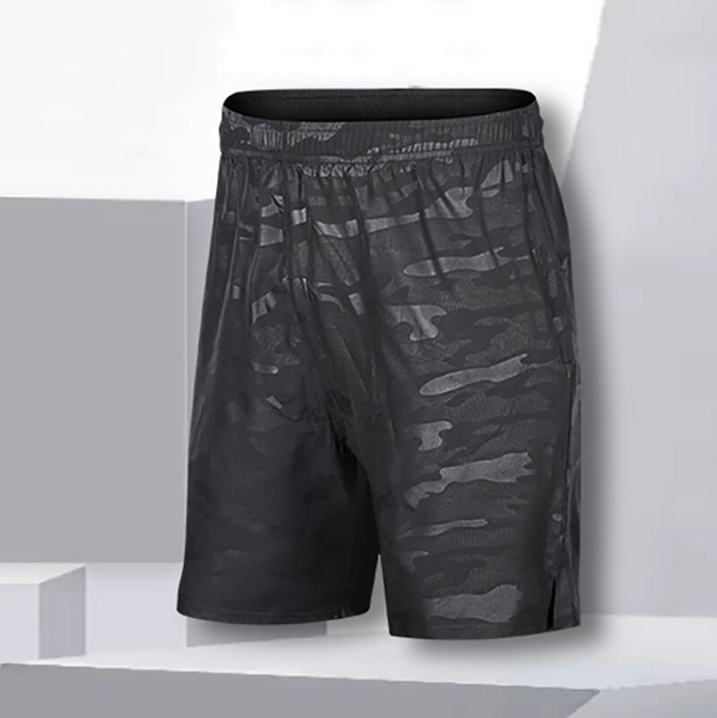 Tarnung Atmungsaktive Männer Sport kurze Hose Laufhose Fitness trainieren Schnell Trocken Elastische Band Reißverschluss Tasche Sommer kurze Hose