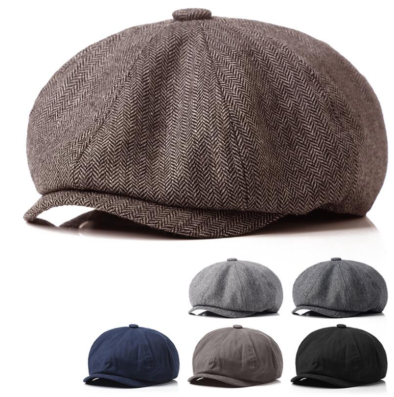 Sombrero de boina Peaky Blinders para hombre y mujer, gorra de artista, gorro octagonal Vintage de espiga, sombrero de calabaza informal para mujer