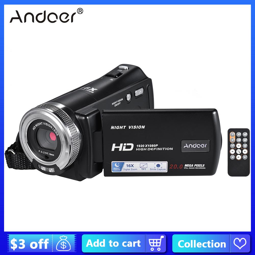 Andoer V12 16X Digitale Zoom Opname Video Camera 1080P Camera Camcorder Met 3.0 Inch Draaibaar Lcd-scherm Max. 20 Mega Pixels