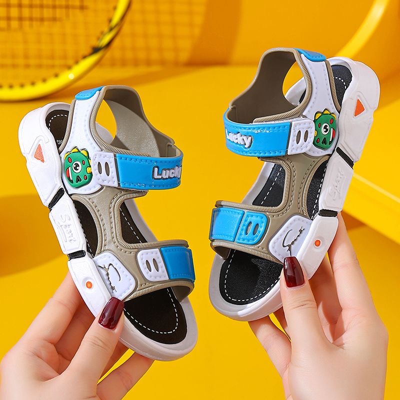 Sandales de dessin animé pour enfants, chaussures pour bébés garçons, semelle souple en caoutchouc, antidérapantes, pour filles, chaussures d'été pour enfants de 2 à 10 ans: Bleu / 28