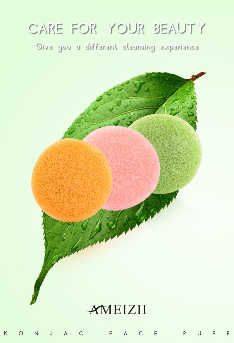 Esponja mágica de lavado de cara Puff fibra semicircular Maquillaje facial almohadilla de lavado esponja de limpieza Puff exfoliador herramienta de limpieza