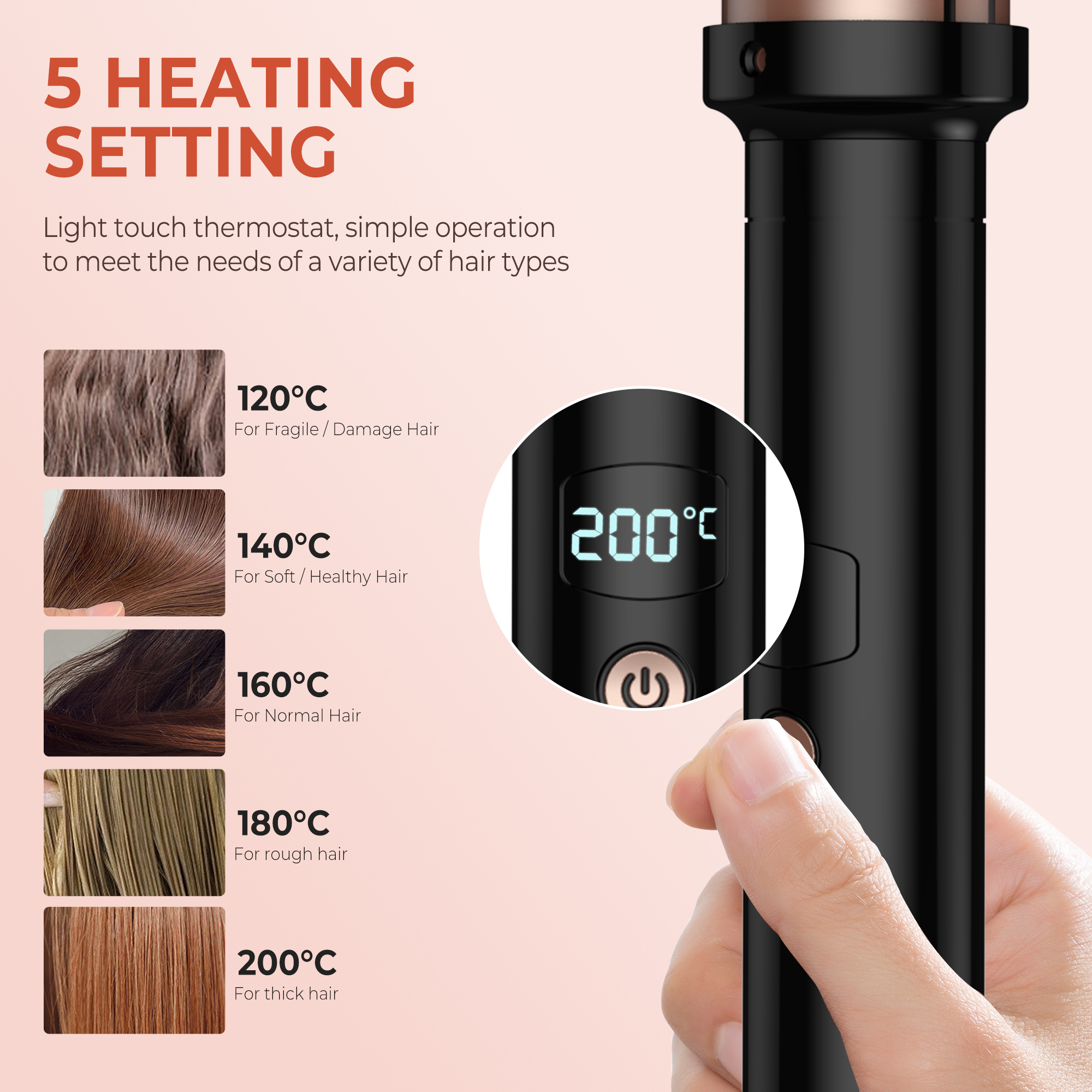 Spazzola per ferro arricciacapelli riscaldata Spazzola termica Spazzola rotonda da 32 mm Spazzola volumizzante per bigodino per capelli in ceramica 400 ° F Strumenti per lo messa in piega