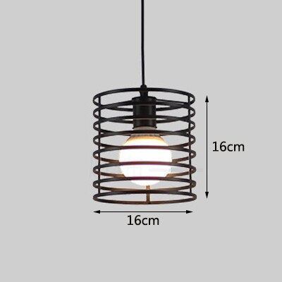 Retro industriel geometrisk sort led jern pendellamper indendørs belysning korridor restaurant soveværelse sengekasse hængelampe: N