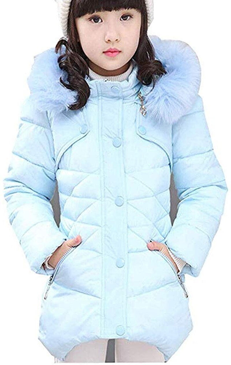 Chaquetas para niños y niñas, abrigo con capucha, Cuello de piel, chaqueta cálida de invierno, Parkas deportivas
