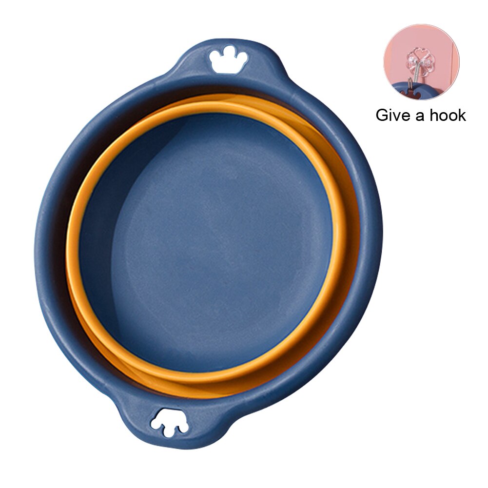 Foldable Washbasin Foot Wash Clean Portable Travel Bathroom Kitchen Laundry Tub Easy To Carry: Dark Blue M