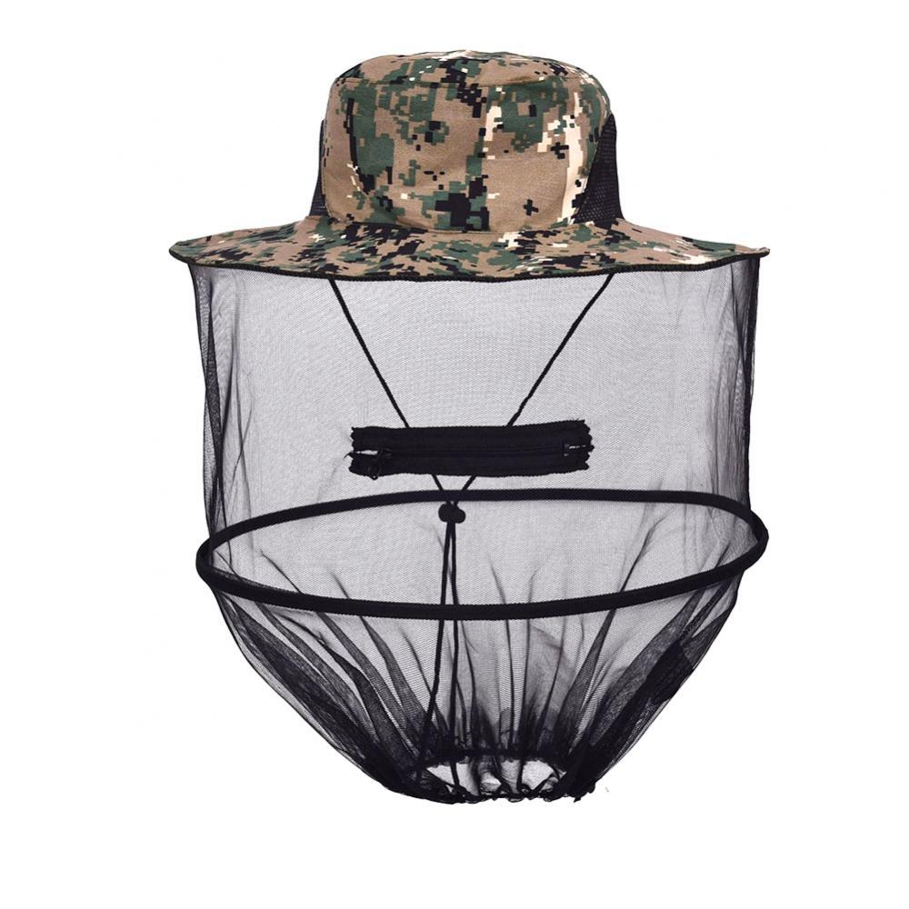 Unisex Beekeeping Hat Mosquito Net Anti-mosquito Mesh Cap Anti-insect Head Face Protection Net Mask Hat Outdoor Fishing Hat: Green Camouflage