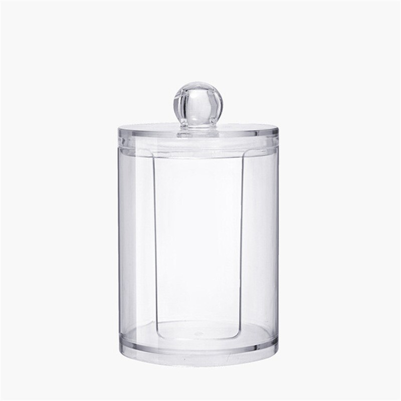 MICCK Portable Makeup Organizer Boxs Cotton Pad Dispenser Container Acrylic Round Container Makeup Jewelry Storage Holder Boxes: Makeup Organizers C