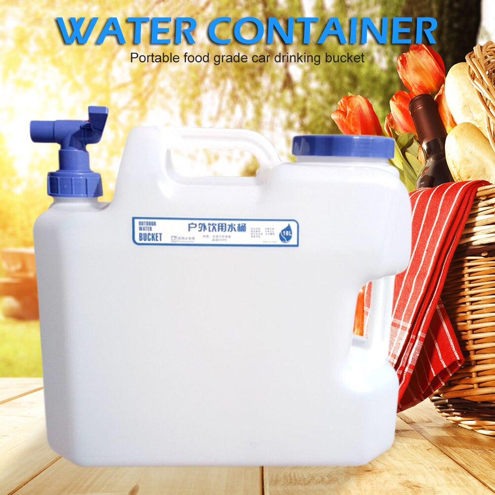 Portable Car Driving Water Tank Container 10L 15L Portable Water Container with Faucet 2 Handles for Camping Hiking Driving
