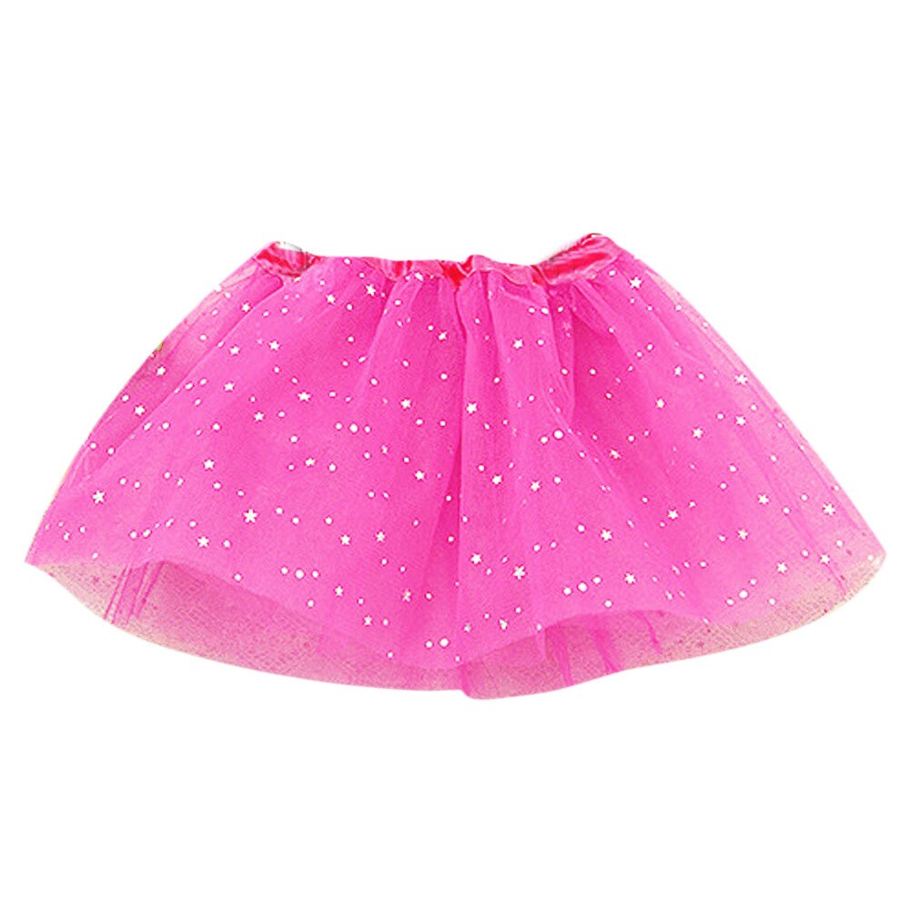 Baby Kids Skirt Girls Princess Stars Glitter Dance Tutu Skirt Sequins Party Dance Ballet Tutu Skirts Children Chiffon: Hot Pink