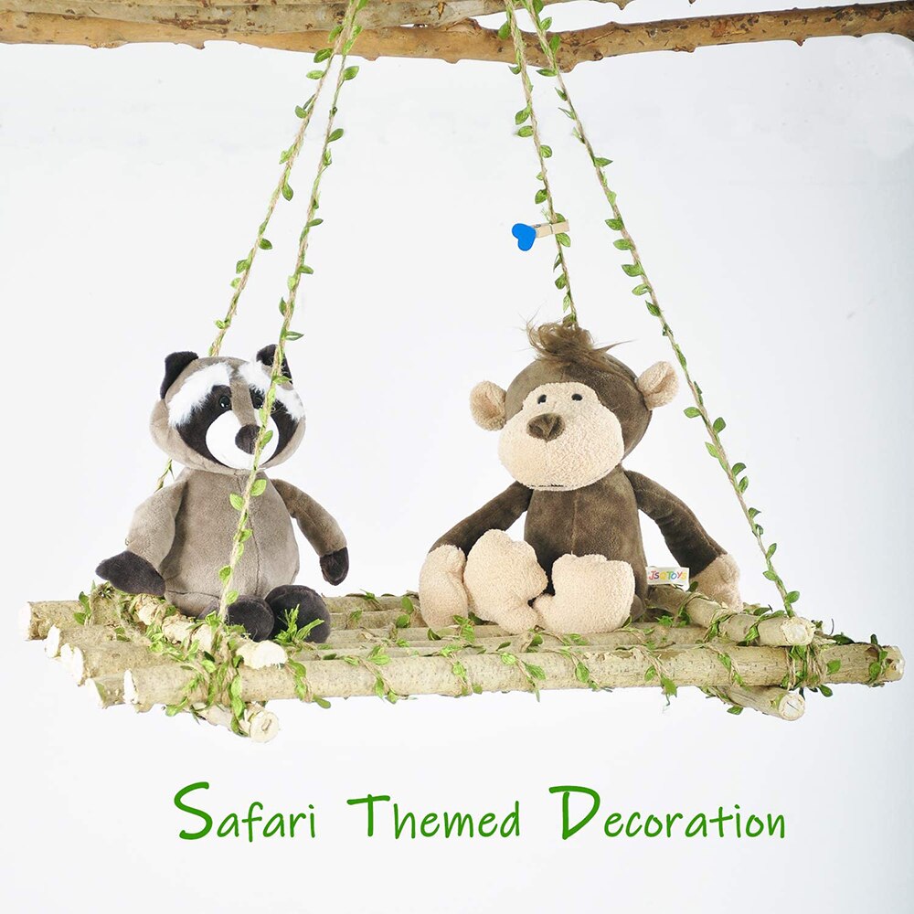 5 meter/lot naturligt jutegarn 5mm säckvävsband med konstgjorda vingröna löv för pysselhantverk bröllopsträdgårdsinredning