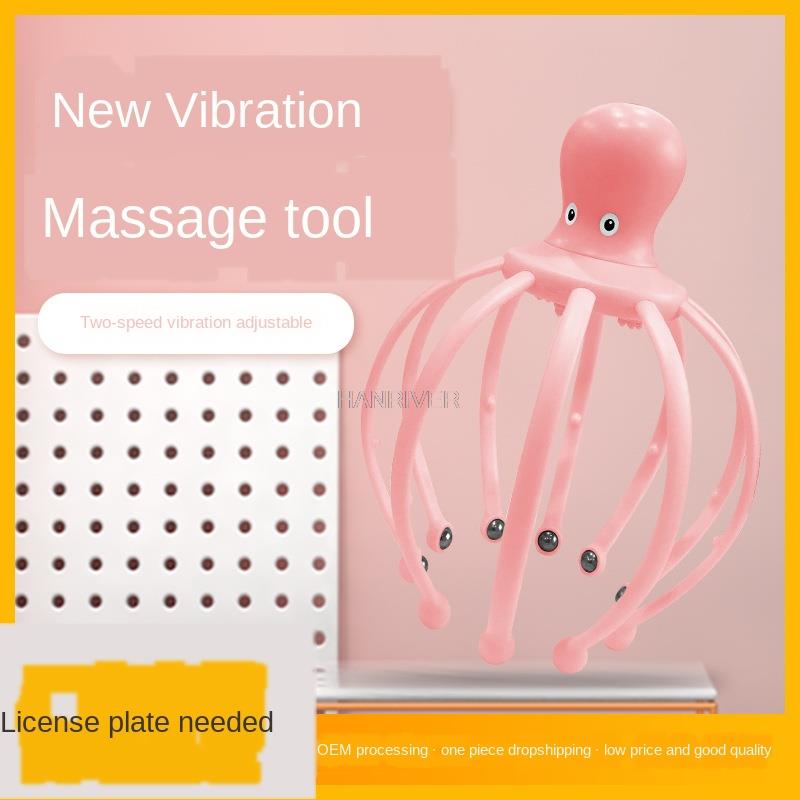 Tête à vibrations, Gadgets de préhension, poulpe, griffe de Massage, boule de griffes, peigne électrique de Massage du cuir chevelu