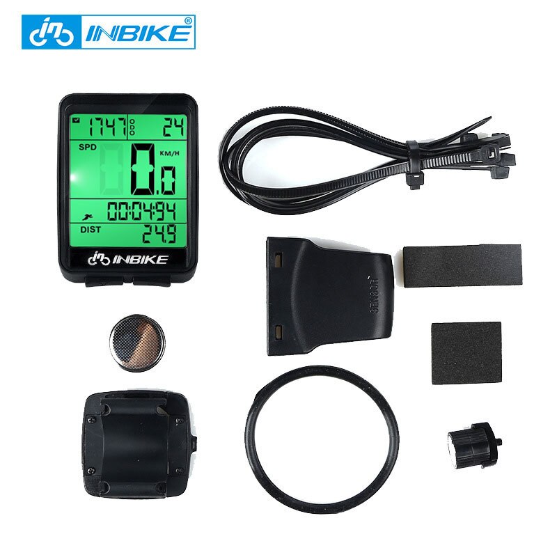 Fahrrad Computer Kilometerzähler Professionelle Drahtlose Und Verdrahtete Wasserdichte Fahrrad Computer Speedomter LCD Stoppuhr Tachometer für Fahrrad: kabellos Grün