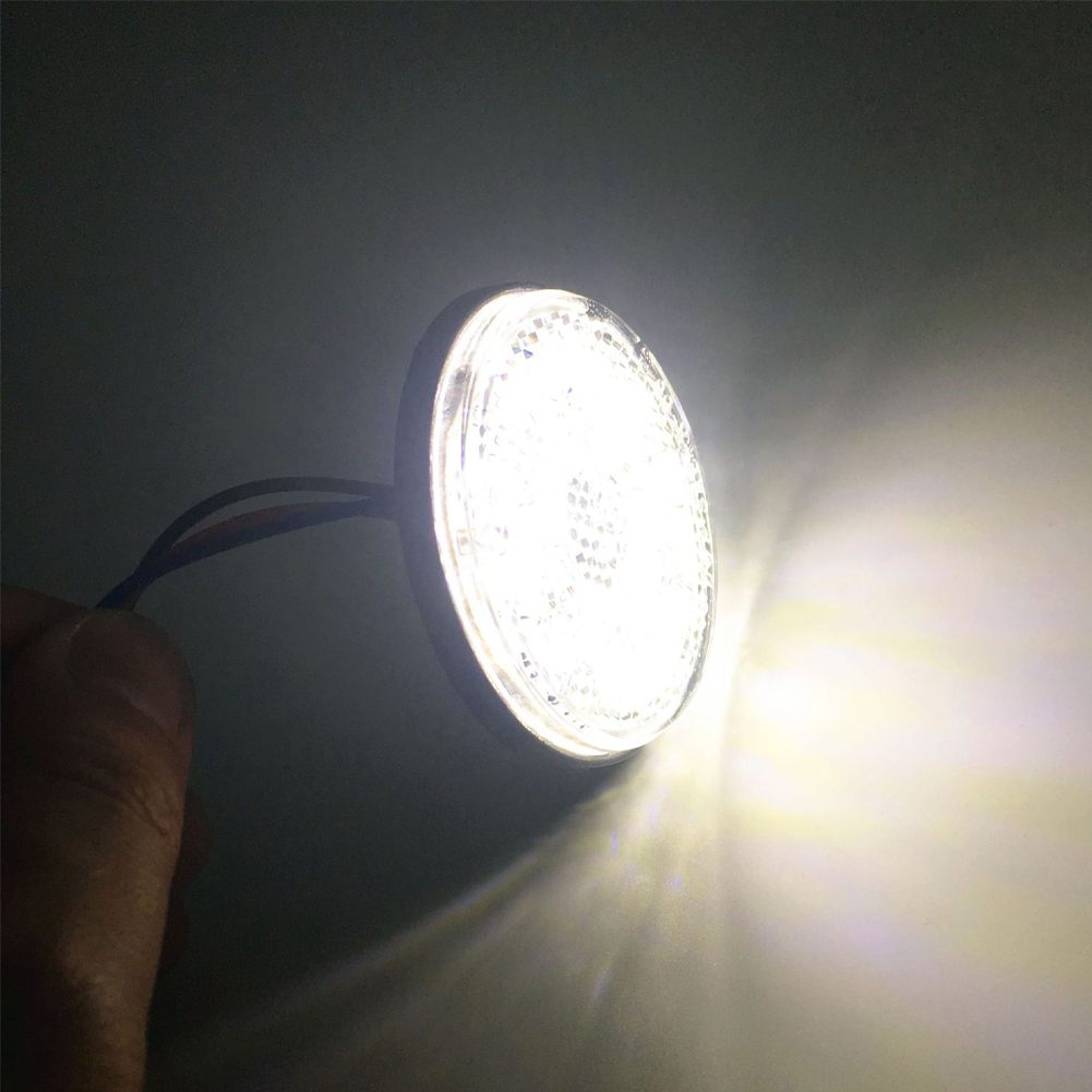 1X24LED motorfiets ronde reflector achterlicht remlicht motorfiets achterlicht auto ATV LED-reflectoren vrachtwagen zijwaarschuwingslichten