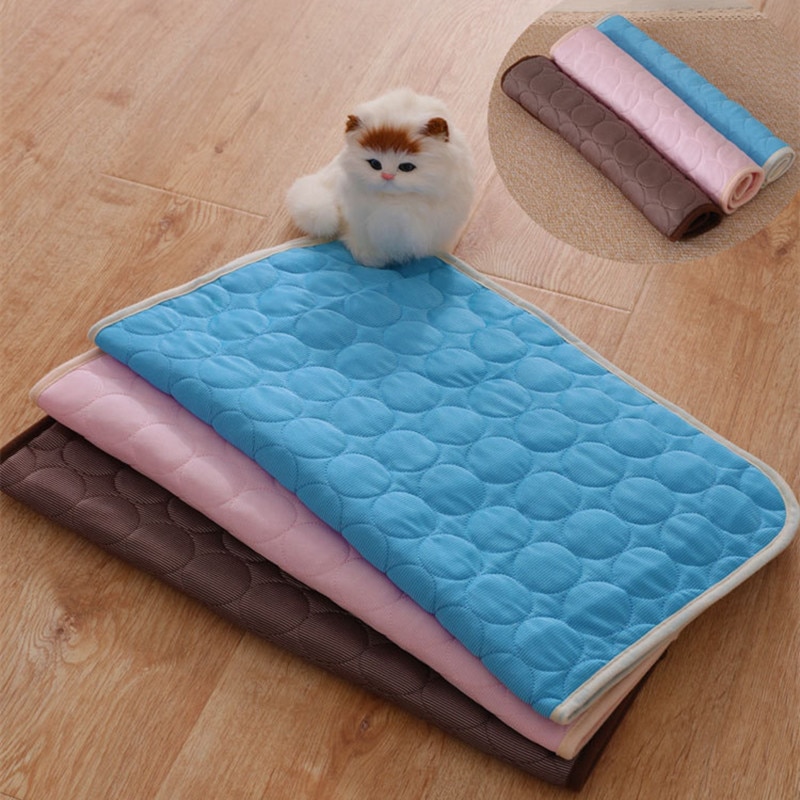 Esteras refrigerantes para mascotas, manta de cama de perro, sofá, esterilla enfriadora portátil para dormir, tapete de seda de hielo para perros y gatos