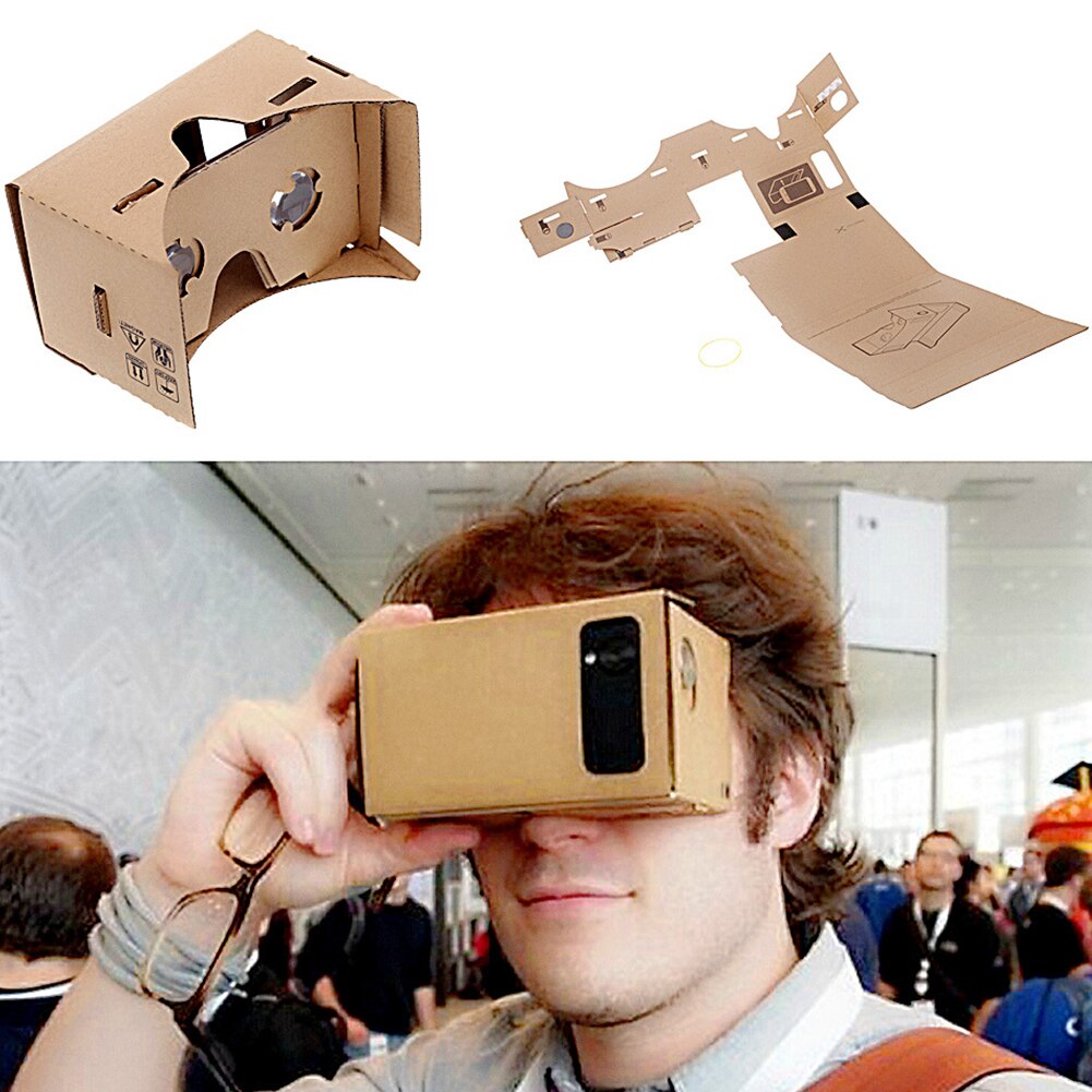 Google Virtual Reality 3D Viewing Glasses Cardboard VR Headset Full With NFC For 5.0 phone Smart Mobile Phones