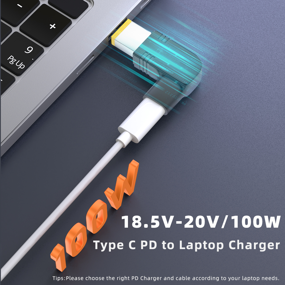 65W 90W 100W USB Type C PD to DC 4.5x3.0 7.4x5.0 4.0x1.35 5.5x2.5 5.5x1.7 3.0x1.1mm Laptop Charger Converter for Lenovo Asus Hp