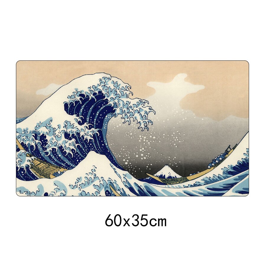 Japan The Great Wave of Kanagawa Art Mouse Pad Large Computer Gaming Mousepad Gamer XL Rubber Otaku Keyboard pad Laptop Desk Mat: 60x35cm