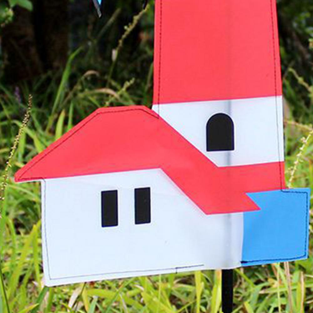 Moulin à vent stéréoscopique, Installation facile, tissu 3D, maison tourbillon Pinwheel pour enfants, jouet nostalgique traditionnel pour l&#39;extérieur