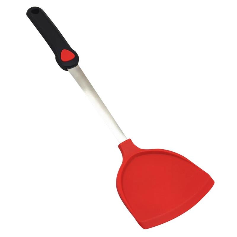 Beste Silikon Kochen Utensil Edelstahl Küche Kochen Utensil Silikon Nicht-Stock Große Kochen Utensil Küche Gerät: rot  Schwarz Größe 1