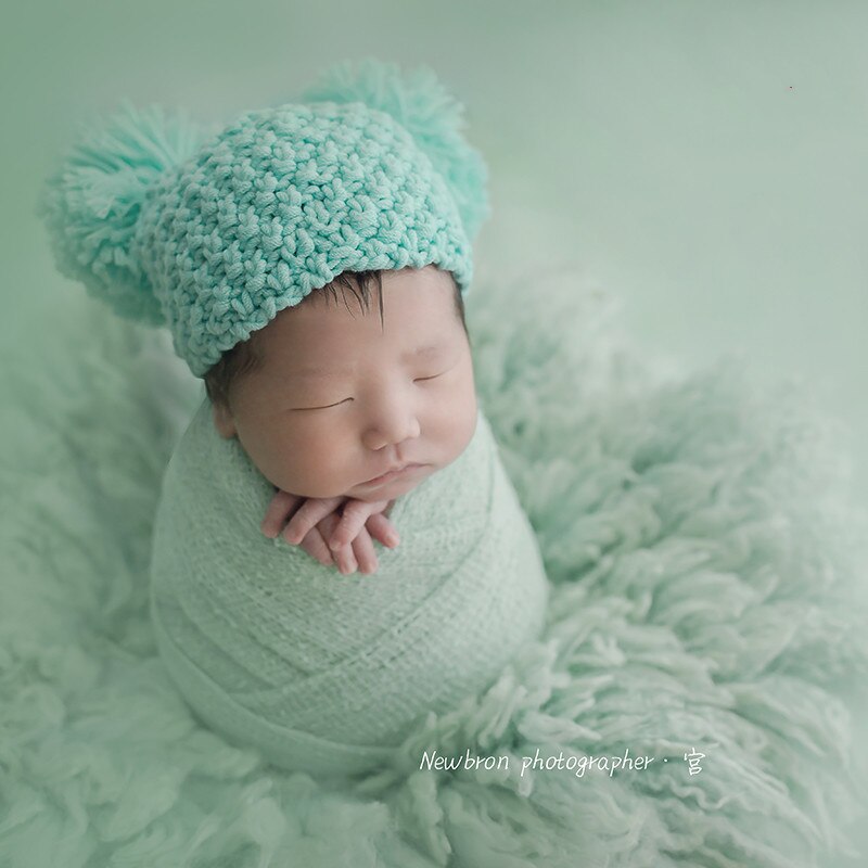 100%  ullmatter babyfotografering teppe nyfødt vikle bakgrunn flokati rekvisitter for nyfødte fotoseanse fotografi tilbehør