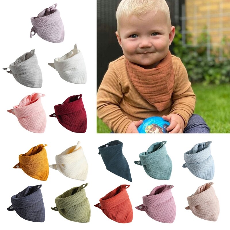5 Pcs Babyvoeding Kwijlen Slabbetjes Speeksel Handdoek Driehoek Sjaal Bandana Zacht Katoen Bib Verstelbare Drukknoop Burp Doek