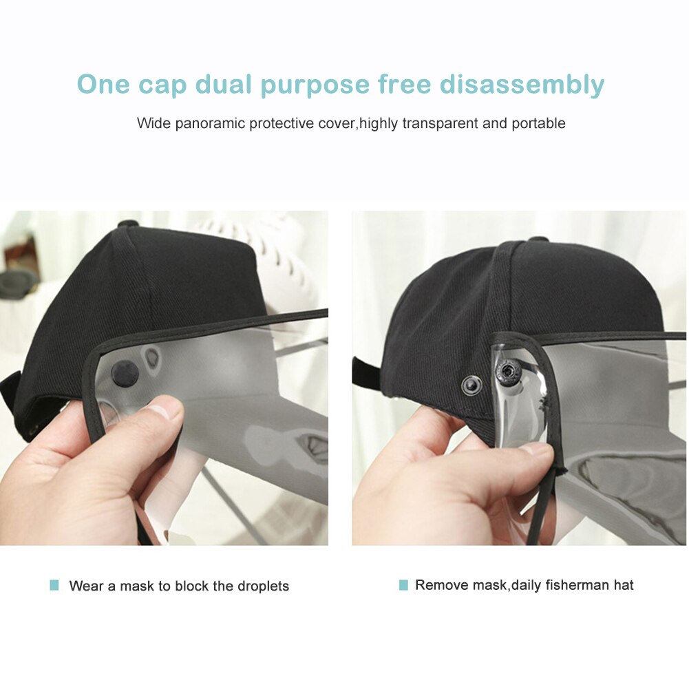 Korean Protective Cap Hat Outdoor Anti-fog Saliva Baseball Cap Spring Summer Removable Sun Shade Hat Men Women Universal