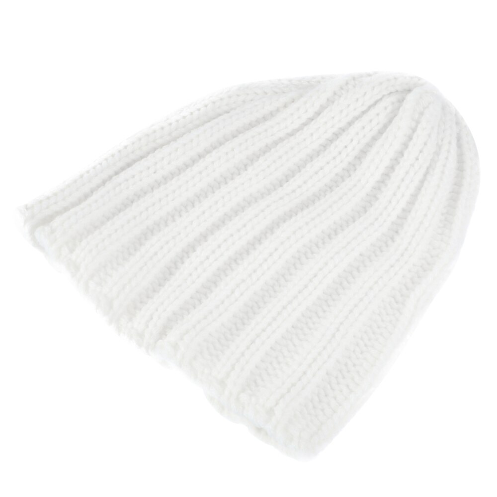 Warm Hoofdtooi Winter Gebreide Muts Haak Beanie Cap Acryl Fiber Hoed Voor Baby Kinderen (Wit)