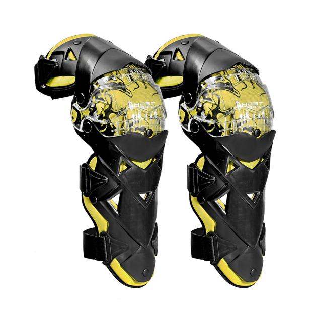 Motorcykel knæpuder motocross knæ pc bøjle high-end beskyttende gear knæbeskyttere: Gul