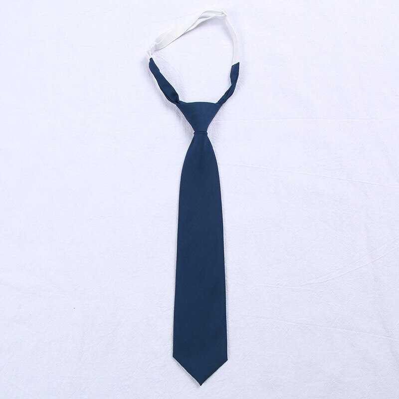 11 Solid Colors Men's Boy's Adjustable Neck Ties Narrow Necktie Accessories For JK DK School Uniform Students Cloths: Navy Blue