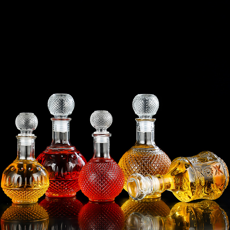 Botella de vino de vidrio de 250ml y 500ml, bola creativa, decantador de vino, artículos para beber