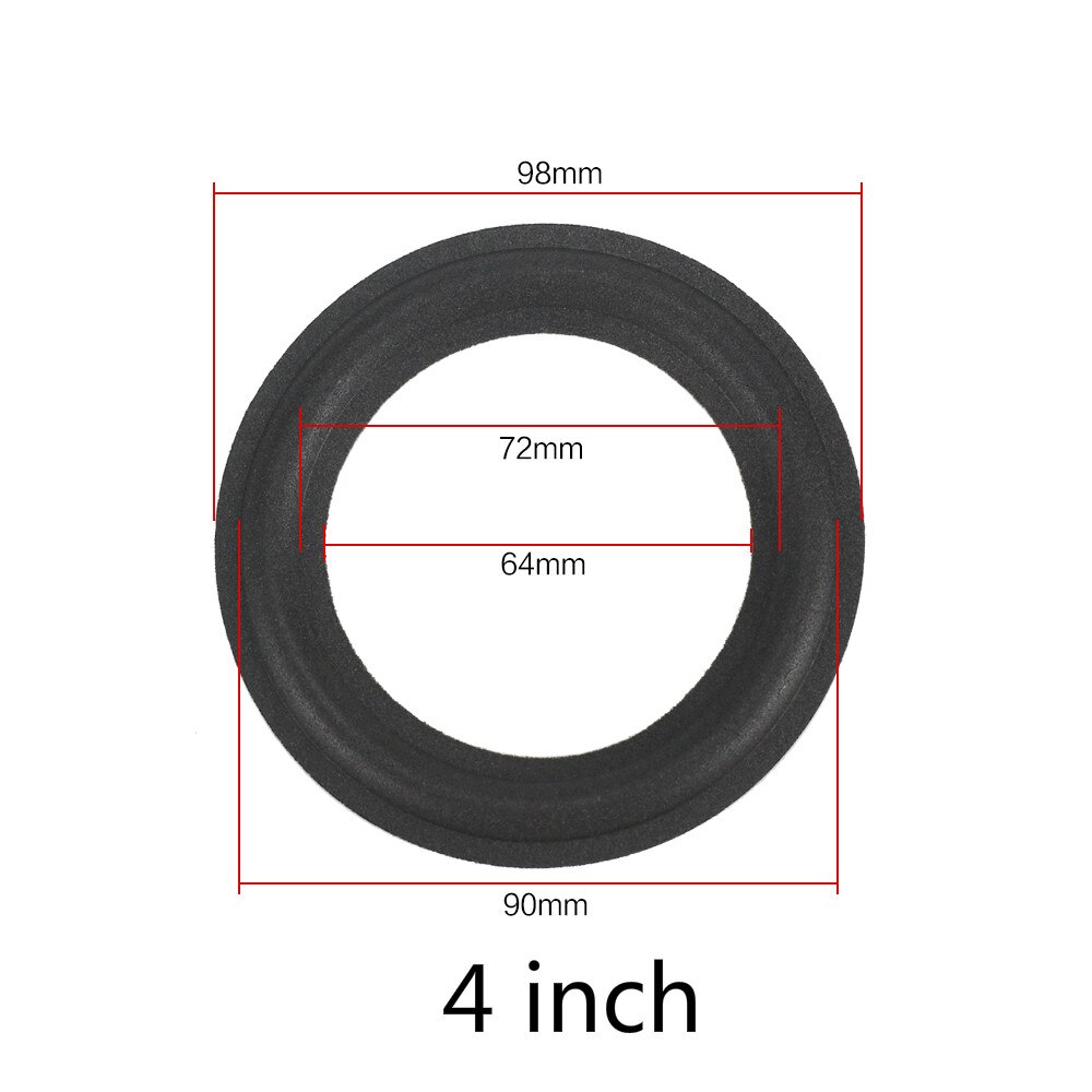 Ghxamp Speaker Schuim Reparatie 2.5 3.5 4 6.5 Inch Schorsing Surround Folding Ring Volledige Range Woofer Speaker Vervanging 2 Stuks: 4inch