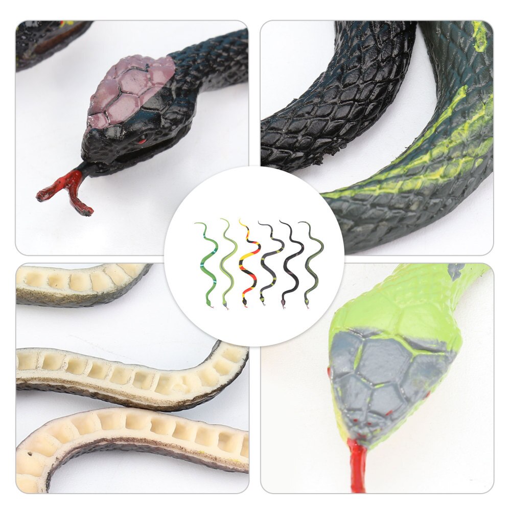 6pcs Realistic Snake Model Simulation Lifelike Trick Prop Snake Prank Snake Prop for Kid's Playing Scene Layout