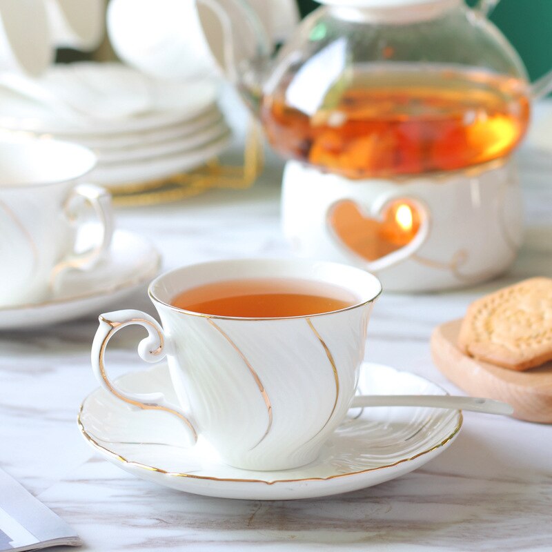 Classic Porcelain Cup and Saucer Ceramics Simple Tea Sets Modern Kitchen Coffee Cups Tazas Para Cafe Kitchenware YC50: style3