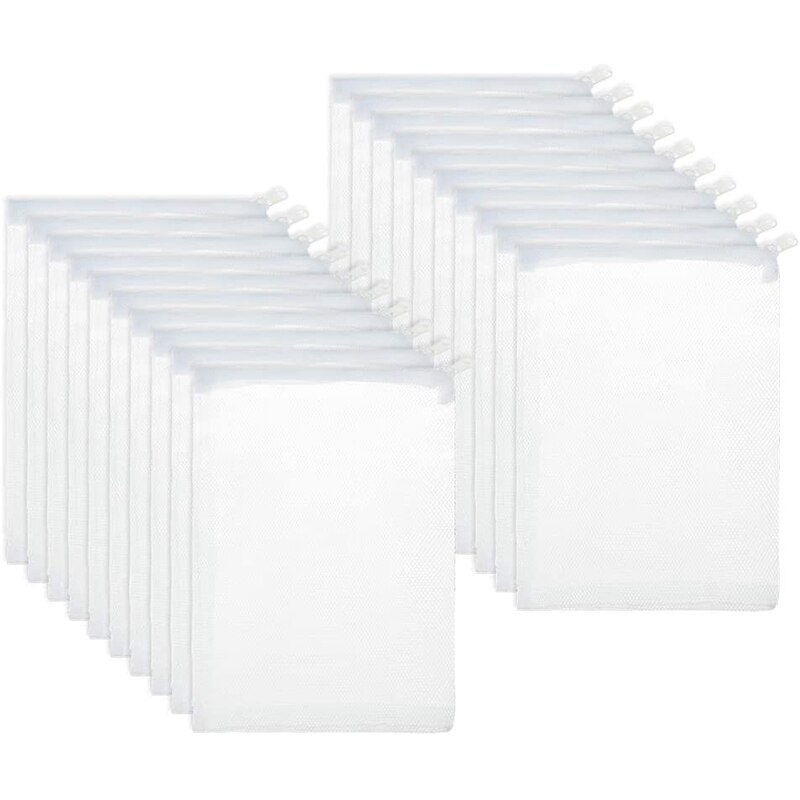 Aquarium Filter Bags 30Pcs Mesh Filter Media Bags with Zipper for Activated Carbon Biospheres Ceramic Rings Fish Tank: Default Title