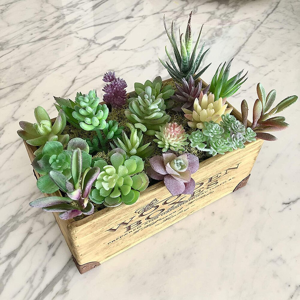 18 Pcs Mini Artificial Succulents Plants Unpotted Artificial Plants Realistic Textured Natural Color Garden Balcony Home Decor