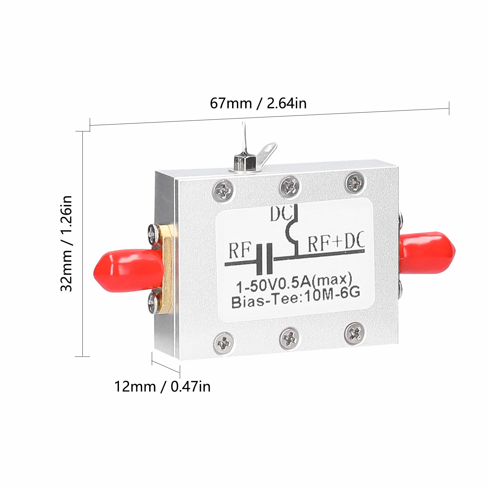 10MHz-6GHz High Frequency RF Biaser Blocker Coaxial Feed BiasTee Blocking Device
