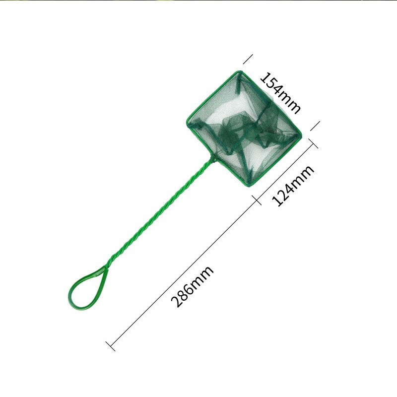 Epuisette à long manche pour aquarium,filet à poisson transportable de forme carrée pour réservoir, pour la pêche et le nettoyage des objets flottant dans l'eau, accessoire d'entretien: 6 inch