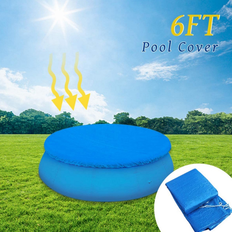Dust-proof Hood Protector, Circular Frame Pool With Solar Hood, Floor Circular Inflatable Swimming Pool (12ft)