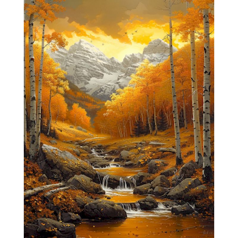 PhotoCustom Oil Painting by Numbers Landscape DIY Frameless Paint By Numbers On Cavans Digital Painting For Home Decor: Light Grey / 24x24cm