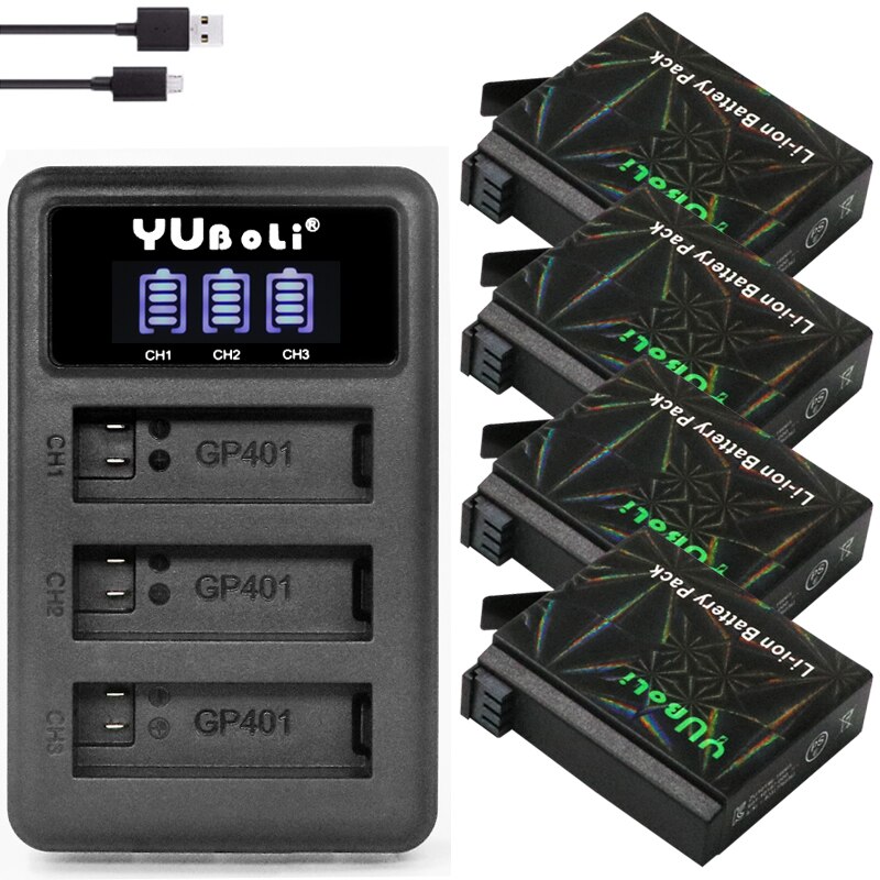 hero4 Battery akku for Gopro Hero 4 Batteries Go Pro Hero4 bateria AHDBT 401 Action camera Accessories: charger and 4battery