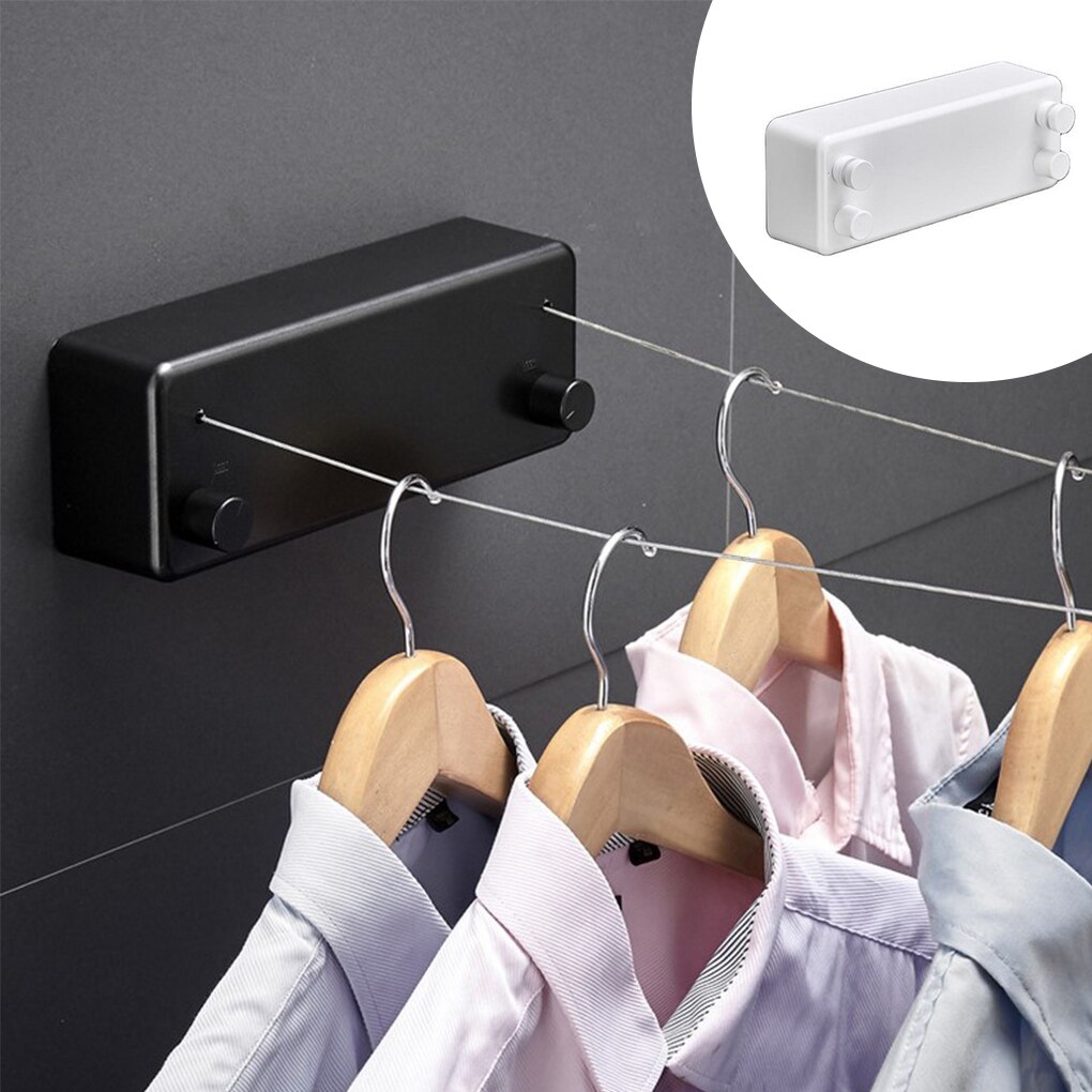 Clothes Drying Line 30kg Steel Dual Wires Laundry Dryer Adjustable Bathroom Clothesline Rack, White